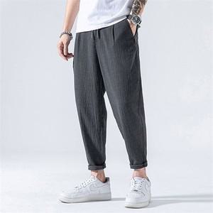 [라일리] Rly 린넨 9부 남성 허리밴딩 데일리 일자팬츠  9657027)