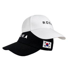 [R.O.K.A]남녀공용 ROKA 로카 볼캡 캐주얼 태극기 야구모자 블랙/화이트