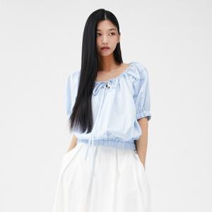 [정품] 미쏘 스트링 반팔 블라우스_MIWBWE516B