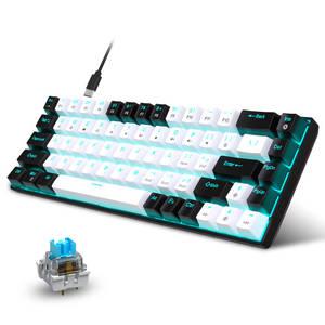 키보드 RGB 백라이트 LED 핫 스왑 기계식 68 키 PC 노트북 사무실용 청축 게임용
