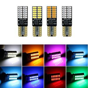 10pcs T10 Canbus 5W5 LED 자동차 전구 신호등 12V-24V 번호판 조명 흰색 빨간색 노란색 인테리어 램프