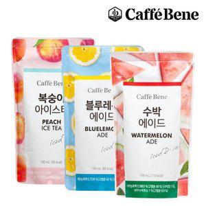 [기타][카페베네] 파우치 음료 3종 30팩 (복숭아아이스티+수박에이드+블루레몬에이드)