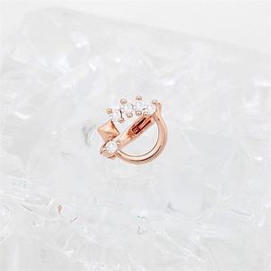 [오노마] ONM 14K 금침 로즈골드 라운드 큐빅 포인트 귀찌 링피어싱