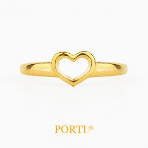 [뽀르띠] 순금 24K 미니 하트 돌반지 백일반지 0.5g