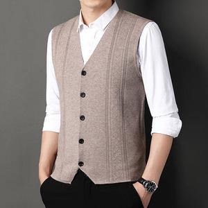 남성조끼 봄가을 민소매 조끼 남자 패션 울 니트 나시