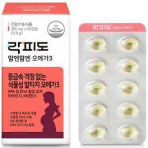 락피도 맘엔맘엔 식물성 rTG 오메가3 21.9g 60정