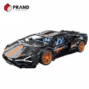 프랜디 람보르기니 시안 블랙 블럭 1280pcs 자동차 조립 만들기 완구 장난감 스포츠카 모양 취미