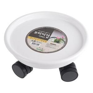 [XBFJJ8M5]센스 이동식 바퀴 원형 화분 물 받침 화이트