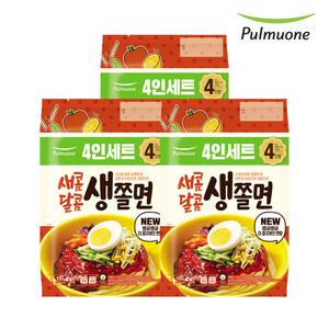 풀무원 새콤달콤 생쫄면 4인x3봉, 총 12인분