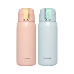 락앤락 스쿨핏 코튼캔디 원터치 텀블러 370ml, 블루+핑크, 2개