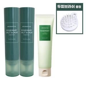 티카 로즈마리 솔트스크럽 샴푸 300g 2병+트리트먼트 160ml 두피영양