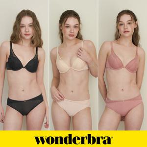 [Wonderbra] 에센셜 원더부스트 브라팬티 6종세트 라이트베이지+샌드핑크+블랙 WBW3O262829A_T