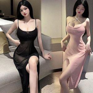 롱트임슬립원피스 코레 섹시 망사 란제리 성인용 이지
