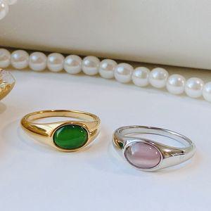 [써지컬스틸] 캐츠아이 원석 반지 ( 그린 / 핑크 / 화이트 )