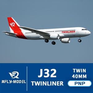 Xfly 이중 엔진, 덕트 트윈라이너 J32 4s 전기 Rc 비행기, 원격 승객 40mm