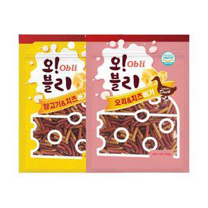 오블리 치즈버거 100g x 30개 2종 강아지 져키간식