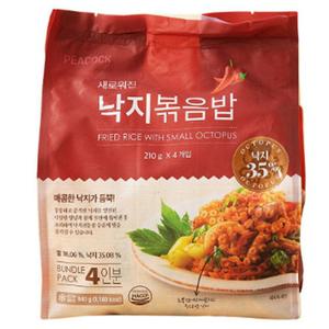수입식품 수입 그로서리 매콤한 낙지가득 피코크 냉동 낙지볶음밥 4입 840g 수입식재료