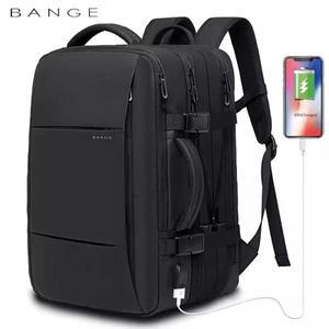 소라네  BANGE 남성용 확장 가능한 USB 가방, 여행용 백팩, 방수 비즈니스 대용량 17.3 노트북, 학교 패션
