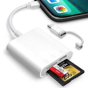 아이폰 호환 호환 iPad용 SD 카드 리더, MicroSD용 듀얼 슬롯이 있는 Oyuiasle 디지털 트레일 카메라 뷰어, 사진, 플러그 앤 플레이를 위한 Lightening & USBC 커넥터 메모리 어댑터