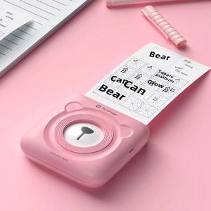 포토 프린터 휴대용 미니 포켓 블루투스 Peripage A6 Love Bear 사진 휴대 전화 사무실 Busi 컴팩트 사이즈