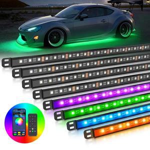 자동차 조명용품 MICTUNING N8 자동차 언더글로우 라이트 스트립 RGBW LED 외부 언더다양한컬러 바  앱 및