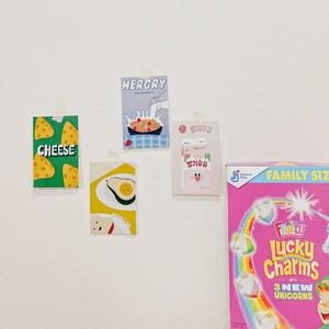 간식 일러스세련트 엽서 4P 세트 벽장식소품 인테리어소품