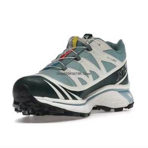 아웃도어 등산화 SALOMON XT-6 KITH Gore-Tex Blue 가죽 미끄럼 방지 및 내마모성 로우 컷 남성 여성 운동