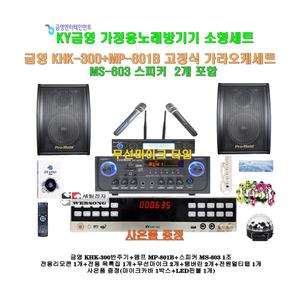 [금영가정용노래방기기 KHK-300+MP-801B세트13]앰프MP-801B+고급형 MS-603스피커+고급형 무선마이크/캠핑카-가정