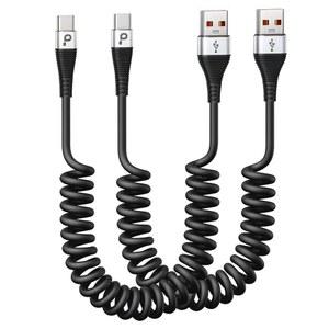 USB C 케이블 고속 및 플러스 S9 16/15/SAMSUNG 충전 S8 기타 충전 2팩 코일형 차량용 S20 코드 장치와 10 IPHONE 3피트 9 GALAXY 노트 8 USB-C A 호환되는 S10 TO TYPE