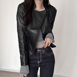 [오노마] ONM 여성 봄 가을 가죽자켓 라이더자켓 크롭 사선 슬림핏  19311292)