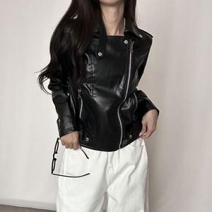 [오노마] ONM 여성 데일리  슬림 은은광 라이더자켓 가죽자켓  27351841)
