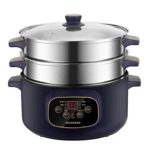 만두찜기 가정용 전기찜 찐빵 2단 찜냄비 스팀기 대형 찜기 딤섬 신형 순대 화이트 1단