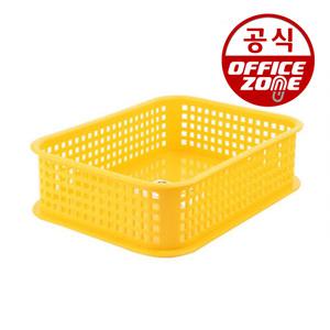 노란 바구니 1호 다용도 플라스틱 노랑 수납 사물함 바스켓 학교 유치원 사각 정리함 미니