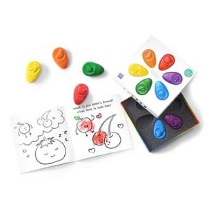 옴모 크레용 조약돌 모양 시각 촉각 인지발달 교육용 크레용 6color