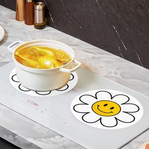 스마일 보호 받침 실리콘 기스 인덕션 매트 깔개 방지 스크래치 커버 냄비 패드 원형
