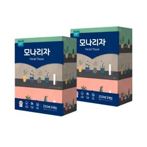 모나리자 미용티슈 250매 3개입 2팩 기획