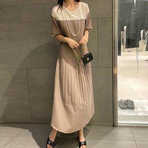 [모니카룸] (55~77)(빅사이즈)끌라 플리츠 원피스
