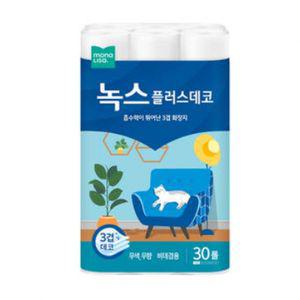 모나리자 플러스 3겹 27M 30롤 1개 화장지 휴지