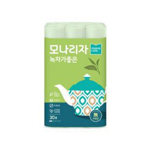 모나리자 녹차가좋은 3겹 25M 30롤 천연펄프 두루마리 화장지