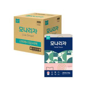 모나리자 피부저자극 280매 3입 8개 총24개 1박스 각티슈 미용티슈