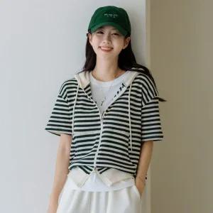 [시크폭스] 스텔라 단가라 투웨이 반팔 후드 집업_52JP645