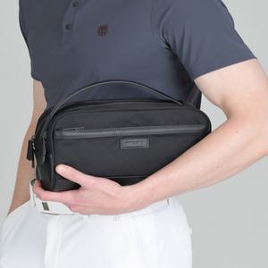 닥스 골프 25SS [PREMIUM] 블랙 경량 나일론 2-POCKET 파우치 DGGF5E203BK