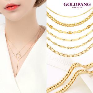 [골드팡]14k 레이시와이Y롱체인 목걸이 소