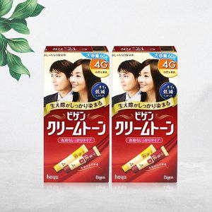 [너만아는잡화점]비겐크림톤 염색약 대용량 60g 염모제 자연밤색 4G x 2개