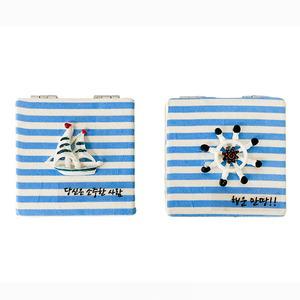 [문구티쳐] 마린 손거울 만들기 1인세트 여름 만들기 DIY 패브릭 손거울 거울만들기 만들기세트