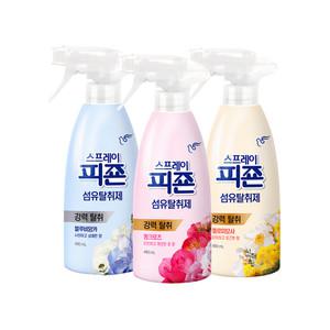 피죤 스프레이 섬유탈취제 490ml 3개 (핑크로즈 옐로미모사 블루비앙카)