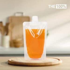 THE100% 스파우트 파우치 투명 음료파우치 쥬스팩 음료팩 200ml 15파이 50매