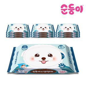 [순둥이] 댕댕이 강아지물티슈 휴대리필형 10매 10팩 (DG휴10)