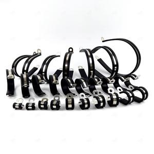 고무 코팅 스텐 케이블 파이프 호스 튜브 클램프 4mm-26mm 고정 결속 새들 클립 p자형 클립 배관 브라켓