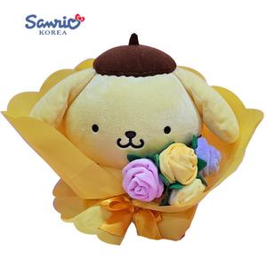 산리오인형 꽃다발 25cm 마이멜로디 쿠로미 시나모롤 폼폼푸린 헬로키티 포차코 애착 플라워 선물 강아지 동물 인형